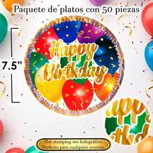Plates - Happy Birthday Balloons - View 3