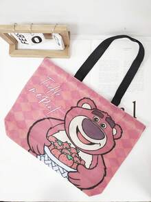 The Stitch Collection Large Anime Canvas Tote Bag Is Suitable For Use As A Commuter Tote Or Shoulder Bag And Features Classic Cartoon Characters Such As Stitch,Strawberry Bear. - Multicolor - View 9