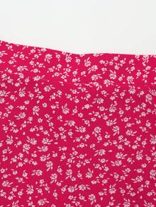 Dravelle Chân váy chiffon dáng chữ A cạp cao họa tiết hoa nhí EARO dành cho nữ, thích hợp cho trang phục thường ngày dạo chơi ngoài trời hoặc đi nghỉ mát. - Màu Hồng Tươi - Xem 4