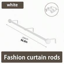 1pc Black/White/Gold Stainless Steel Shower Curtain Rod, Curtain Rod, Roman Rod, Sunshade Curtain Rod, Suitable For Bathroom Shower Curtains, Bedroom And Living Room Windows. - Multicolor - View 20