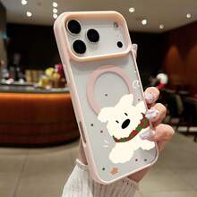 Custodia magnetica per telefono in acrilico di alta qualità, con design artistico alla moda e colori festivi - custodia di ricarica magnetica, pratica e protettiva antiurto per iPhone 11, 12, 13, 14, 15, 16, 17, 17 Air, 17 Pro, 17 Pro Max - Bianco - Visualizzare 4
