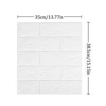 12pcs/6pcs 3D Wallpaper, Vinyl Wall Stickers, Faux Brick Texture, Bedroom Home Decor, Living Room TV Background, Wallpaper Renewal, 3D Stickers, Brick Pattern, Easy To Stick, Replaceable, Waterproof, Trimmable, Simple DIY, Indoor Decorative Stickers, Wall Decals, Living Room, Kitchen - White - View 4