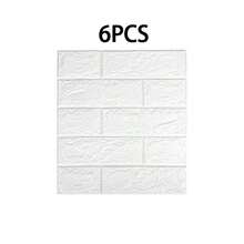 12pcs/6pcs 3D Wallpaper, Vinyl Wall Stickers, Faux Brick Texture, Bedroom Home Decor, Living Room TV Background, Wallpaper Renewal, 3D Stickers, Brick Pattern, Easy To Stick, Replaceable, Waterproof, Trimmable, Simple DIY, Indoor Decorative Stickers, Wall Decals, Living Room, Kitchen - White - View 13