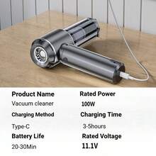 SUITU Penyedot Debu Genggam Nirkabel Portabel untuk Mobil, Penyedot Debu Mini Basah & Kering yang Bertenaga, Penyedot Debu untuk Pembersihan Rumah, Dilengkapi dengan Baterai 11.1V 2000mAh, Cocok untuk Mobil, Rumah, Kantor, dan Skenario Berkemah. Catatan: Isi daya selama 3-5 jam sebelum digunakan. - MultiWarna - View 12