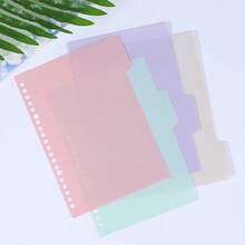 4 Colors Plastic Removable Loose Leaf Binder Divider Sheets