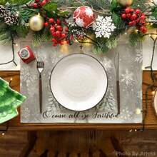 zxr Artoid Mode - Juego de 4 manteles individuales de Navidad con forma de iglesia copos de nieve copos de nieve 12 x 18 pulgadas para decoración de fiesta cocina comedor125 - Pago - Ver 2