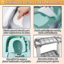 Asiento de Entrenamiento para Niños con Escalera Plegable - Taburete Infantil para Taza de Baño, Cojín de PVC, Asiento Tapizado de Entrenamiento Baño Niño, Escalera Antideslizante, Ergonómico (Gris) - Cerdo, PVC - Ver 5