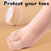 1/2/4/8pcs 2m Stretchable Beige Non-Woven Self-Adhesive Toe Protector Tape, Suitable For Blisters On Toes, Fingers, High Heels, Sports, Breathable Non-Woven Fabric For Fingers, Ankles, Wrists, Waist - Multicolor - View 13