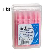 200Pcs Interdental Brush Oral Care Toothpick Floss Dental Cleaning Hygiene Disposable With Double Head - Pink - View 8