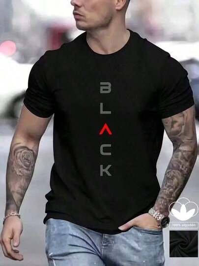 Camiseta casual para hombre, 100 % algodón, con un moderno estampado gráfico, perfecta para ir al gimnasio y un regalo ideal para cualquier entusiasta del fitness. Ligera y transpirable, de manga corta para el verano.