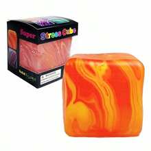 Square Malt Squeeze Stress Relief Toy With Flowing Pattern, Slow Rebound Squeeze, Birthday Gift - Christmas Gift - Perfect Gift - Gift, Ideal Gift, Surprise Gift, Holiday Gift, Seasonal Gift, Halloween Gift, Christmas Gift, Elegant Gift For Gamers, Gift, Toy (Default No Packaging Box) - Multicolor - View 5