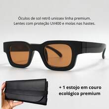 Premium Men's And Women's Square Retro Modern Sunglasses With Comfortable Spring-Loaded Temples And Cosmetic Lenses With UV400 Protection. - View 5