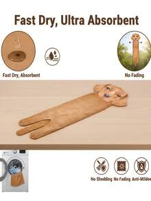 1pc/3pcs Cute Cat & Dog Pattern Hand Towels, Realistic Design, Thickened Hanging Hand Towels Suitable For Kitchen, Bathroom And Washroom - Multicolor - View 4