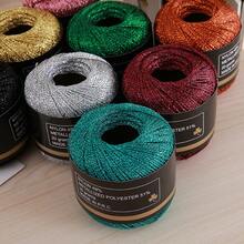 1 Roll, 120m Multicolor Metallic Yarn, Suitable For DIY Handmade Crochet, Gift Wrapping, Christmas Decorations - Handicrafts And Holiday Items, Lace And Home Decor For Christmas Decoration Making - Multicolor - View 9