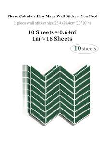 WalDecoo 4/10/20 hojas de 10"X10" Azulejos adhesivos de espina de pescado | Azulejos de pared impermeables y fáciles de limpiar para cocina, baño y sala de estar, perfectos para renovaciones de alquiler - Multicolor - Ver 24