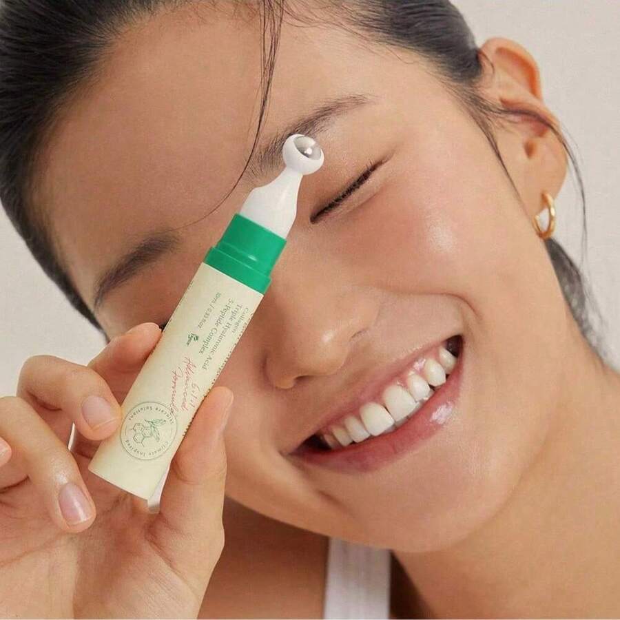 Anshuren Peptide Brightening Roll-On Essence Eye Cream - Hydrating, Anti-Wrinkle, Improving Dullness And Brightening The Eye Area. Roll-On Massage For Cool And Comfortable Eye Care. - Mint Green - View 1