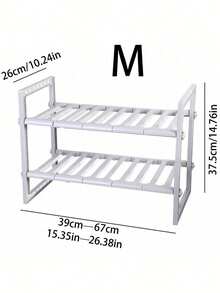 1pc Under Sink Organizer Rack, Kitchen Sink Storage Shelf, Countertop Oven Microwave Rack - White - View 5