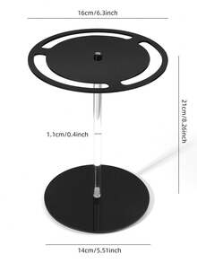 1 giá đỡ trưng bày kính râm bằng acrylic, màu đen cao cấp, trong suốt, xoay 360°, giá đỡ tròn nâng cao, kệ đựng kính mắt để bàn trong suốt, vật trang trí bàn làm việc - màu đen - Xem 3