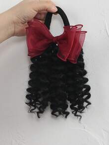 1 Pc 8-Inch Bowknot Braid Ponytail Wig, Suitable For Daily Wear By Women - Natural Black - View 4