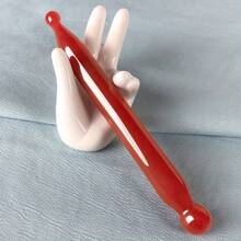 1pc Acupuncture Pen, Facial Reflexology Tool, Trigger Point Massager, Deep Tissue Massager, Pressure Point Massager - Full Body Relaxation Deep Tissue Reflexology Pressure Point Massage Tool, Resin Wax Facial Massage Beauty Bar Tool - Burnt Orange - View 10