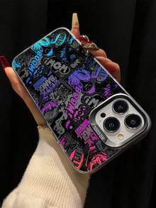 1个黑色卡通人物拼图极简全包覆TPU防震手机壳，兼容苹果17、16、15、14、13、12、11 Pro Max、Air和Series系列 - 彩色 - 查看 3