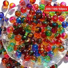 Yiwu Qiyou Accessories Co., LTD 200/100/50颗 8毫米 双色金条纹圆形彩色珠子，适用于珠宝制作、DIY情侣手链、项链、独特手机链、手工工艺品等。 - 彩色 - 查看 9