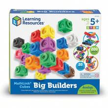 Learning Resources MathLink Cube Big Builders Actividades de Matematica Basica Juguetes Stem Juegos Educativos para Nios 200 Piezas Edades 5+Duradero y cultiva el interés de los niños - Multicolor - Ver 8