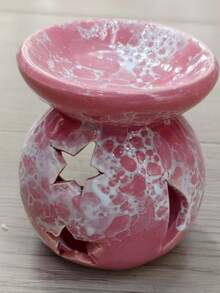 1个粉色裂纹釉陶瓷工艺香炉，圣诞节、新年、情人节礼物 - 粉色 - 查看 2