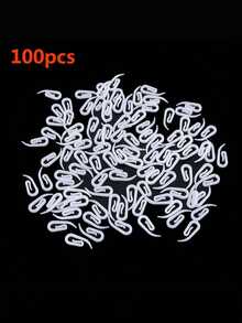 100pcs White Plastic Curtain Hooks - Modern Style, Durable & Lightweight, Suitable For Curtains, Drapes, Window Decor - Easy Installation, No Damage Hanging, Curtain Hanging Tool | Modern Curtain Hooks | Durable Plastic Hooks, Practical Hooks - Multicolor - View 14