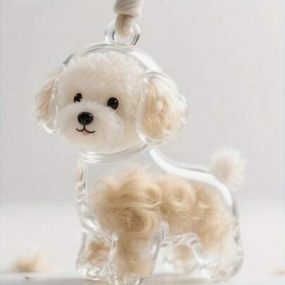 1 pieza Taza conmemorativa transparente para mascotas - Recuerdo con forma de perro lindo, liviano y portátil, adecuado para decoración del hogar/oficina, ideal para amantes de los perros - Adorno conmemorativo de plástico mini duradero, regalo conmemorativo para perros