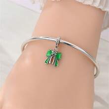 Mặt dây chuyền hình bùa hộ mệnh đá quý xanh hoạt hình mạ bạc bán chạy nhất, phù hợp để tự làm vòng tay, món quà trang sức thời trang dành cho nữ nhân dịp sinh nhật. - Nhiều màu - Xem 3