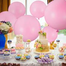 Bóng bay khổng lồ màu hồng nhạt, kích thước 36 inch (khoảng 91,4 cm), 2/4/6/8/10 quả, bóng bay cao su dày dặn màu hồng pastel siêu lớn, thích hợp trang trí cho cô dâu, tiệc tiết lộ giới tính, đám cưới, lễ tốt nghiệp, kỷ niệm. - Màu Hồng baby - Xem 2