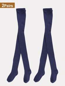 2 Pairs Of Women Thick Comfortable Pantyhose Teenager's Stretchy Casual Stockings - Multicolor - View 10