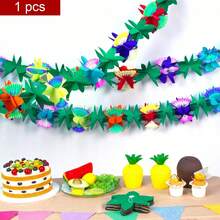 Hawaiian Party Decorative Garland Creative Tropical Theme 3D Flowers Hanging Banner For Party Home Holiday Decor - 彩色 - 查看 5