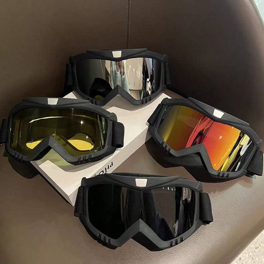 1pc Motorcycle Goggles, KTM Dirt Bike Goggles, Adult Ski Goggles, Cycling Goggles, Outdoor Sports Goggles, Snowmobile Goggles, Dune Buggy Goggles, Motorcycle Racing Goggles - Multicolor - View 1