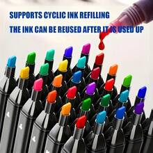 Bộ bút dạ hai đầu 24/36/40/48/80/100/168/204 màu, bút vẽ nghệ thuật kèm giá đỡ và túi đựng, bộ bút viết chữ nghệ thuật chuyên nghiệp, đồ dùng văn phòng phẩm, quà tặng Giáng sinh & Sinh nhật. - Nhiều màu - Xem 3