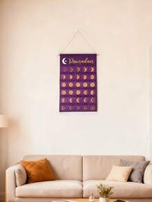 1件 35*55厘米 斋月倒计时日历，可重复使用日历装饰，3种日历样式，开斋节倒计时，适用于斋月装饰、家居装饰、墙面装饰、开斋节倒计时、伊斯兰节日，送给穆斯林的礼物。