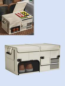 Hộp đựng đồ trong cốp xe ô tô có thể gập lại, dung tích 60L - Có nhiều ngăn, mở một bên, có dải phản quang, chất liệu vải Oxford bền chắc, phù hợp cho cắm trại, du lịch và sử dụng hàng ngày, hộp đựng đồ dung tích lớn trong cốp xe ô tô. - Một cỡ - Xem 14