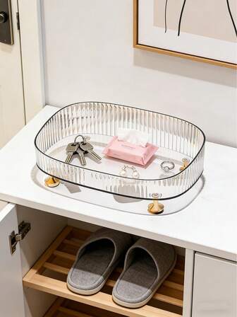 1个桌面增高化妆品收纳盒 - 台面收纳架，适用于护肤品、珠宝和配饰，宿舍适用