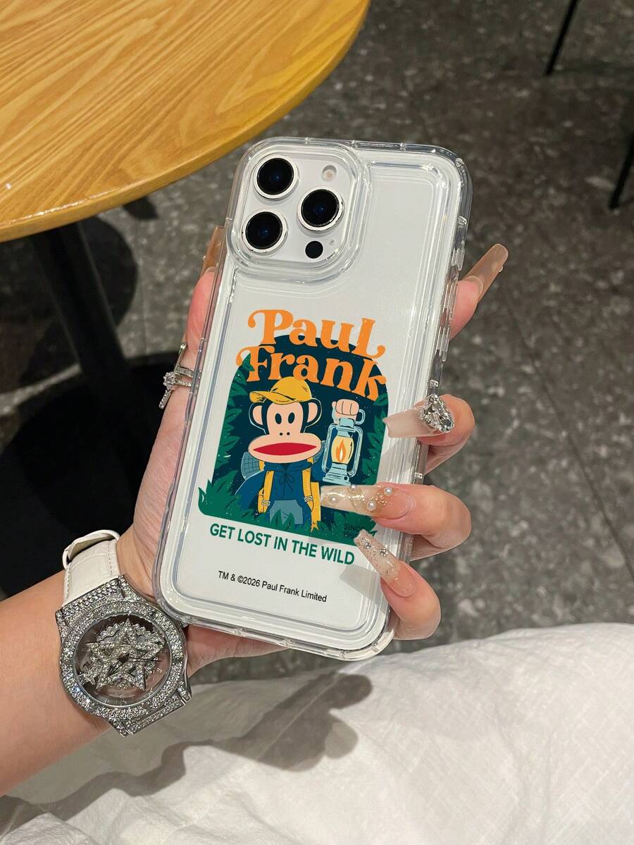 官方授权 Paul Frank 透明气垫手机壳，全包式保护壳，猴子图案，兼容 13/14/15/16/17 Pro Max - 彩色 - 查看 1