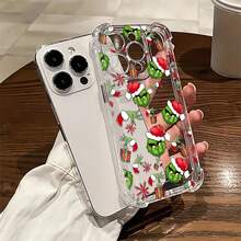 Funda para teléfono con diseño navideño del , compatible con teléfonos ,  17,  16 Pro Max,  15 Pro Max,  13 y  12. Fabricada en TPU para una protección total contra golpes y caídas. Ideal para regalar en Navidad, celebrar en familia o con amigos. - transparente - Ver 3