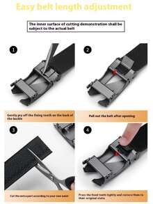 男士皮带套装（2件装），自动扣合设计，商务休闲风格，适合腰围28-42英寸 - A - 查看 8