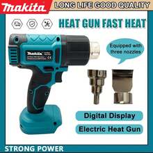 Digital Display Guns Cordless Heat Gun 2 Nozzles Industrial Shrink Wrapping Hot Gun 20V Battery - Không có pin - Xem 2
