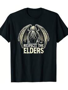 Respeto a Cthulhu 32M2VP Los Ancianos Vintage Horror Cósmico Camiseta Antigua de Cthulhu-220g - Negro - Ver 8