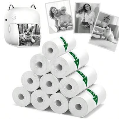 5/10 Rolls Thermal Printing Stickers, Adhesive Stickers, Suitable For Most Instant Printers, Kids Cameras, For Life Recording, Learning, Photos, DIY And More