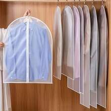 5pcs/1pc Dust Cover Garment Bag, Zipper Closure Transparent Dust-Proof Cover For Suits, Coats, Down Jackets, Dresses, Home/Bedroom Use - Multicolor - View 3