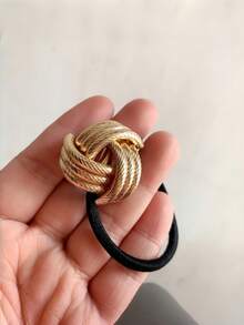 1件金色金屬彈性髮圈 成人髮飾 馬尾束髮圈 金屬色馬尾髮圈 美妝居家髮飾 - 彩色 - 查看 6