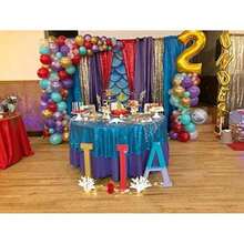 QueenDream 60x102 Inch sequin tablecloth for wedding and party decor-Silver(152.4 x 259.1 cm (Rectangular) Azul Aqua) - Multicolor - Ver 8