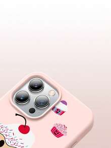 Paul Frank Officially Licensed Liquid Silicone Phone Case, Full Body Drop Protection With Camera Guard, Monkey & Cherry Cake Pattern, New Design Compatible With IPhone 13/14/15/16/17 Pro Max - Multicolor - View 6