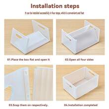 WORTHBUY 1/2/3件装多功能橱柜收纳盒，大容量透明塑料橱柜整理篮，可折叠拉出式储物箱，适用于零食、饮料和杂物，方便携带，节省空间，适合成人和学生在家、宿舍、厨房、办公室和户外野餐使用。